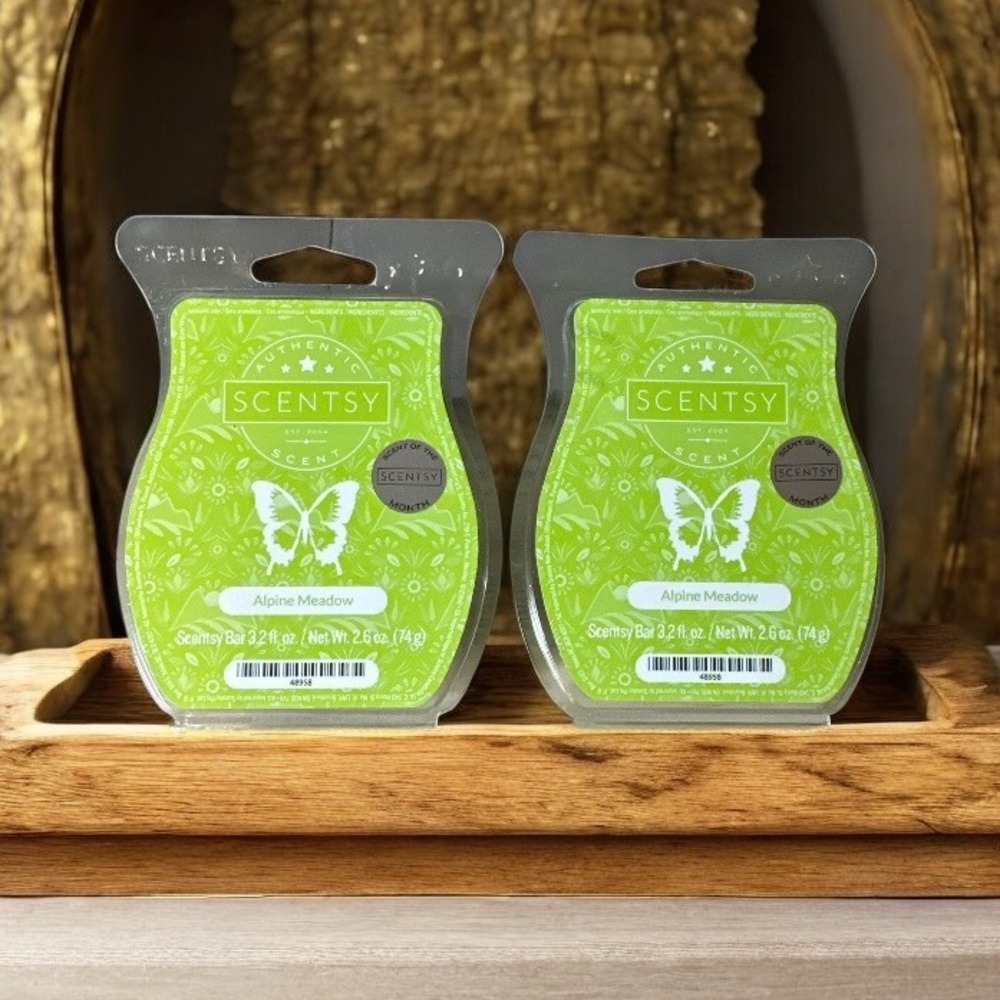 Scentsy Wax‎ Melt Bar Set of 2 ALPINE MEADOW Green DISCONTINUED Scent NEW